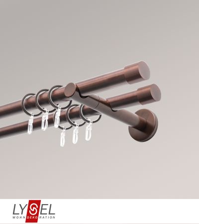 Lysel - SET Opal 160cm Doppel-Kombitrger offen 2-Lauf mit Endstcke Zylinder in Bronze