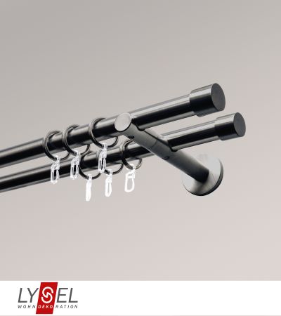 Lysel - SET Opal 160cm Doppel-Kombitrger offen 2-Lauf mit Endstcke Zylinder in Titan