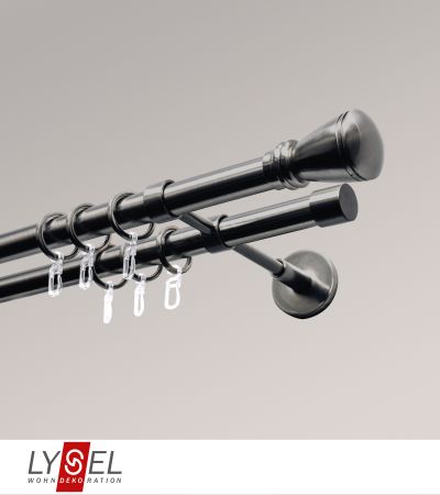 Lysel - SET Opal 160cm Doppeltrger geschlossen 2-Lauf mit Endstcke Konus in titan