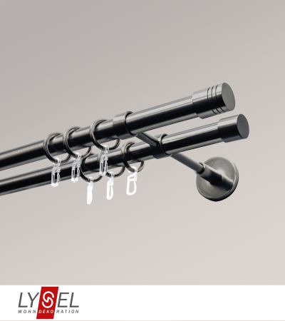 Lysel - SET Opal 160cm Doppeltrger geschlossen 2-Lauf mit Endstcke Zylinder in titan