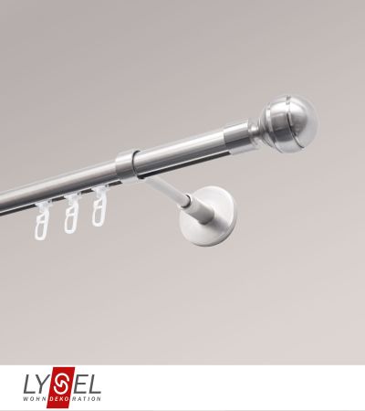 ArtikelbildLysel - SET Opal Innenlauf 160cm Trger geschlossen mit Endstcke Kugel in Edelstahl-Optik #1W