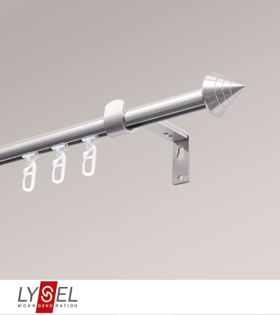 Lysel - SET Topaz Innenlauf 160cm Träger ausziehbar mit Endstücke Kegel in Edelstahl-Optik