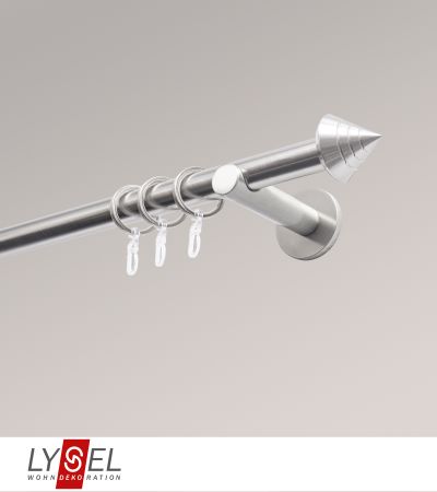 Lysel - SET Topaz 2-Lauf Doppeltrger offen 640cm Innenlauf mit Endstcke Kappe in Edelstahl-Optik