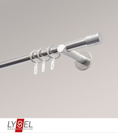 Lysel - SET Topaz 2-Lauf Doppeltrger offen 640cm Innenlauf mit Endstcke Kappe in Edelstahl-Optik