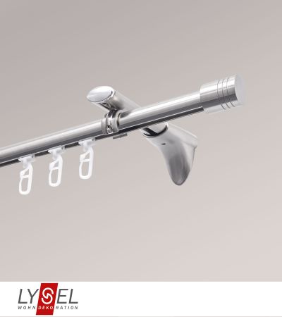 Lysel - SET Topaz Innenlauf 200cm Universalträger mit Endstücke Zylinder in Edelstahl-Optik