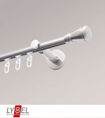 Vorschau Lysel - SET Opal Innenlauf 200cm Trger offen mit Endstcke Konus in Wei #1W edelstahl-optik