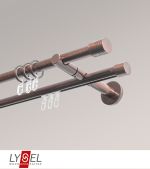 bronze Vorschau Lysel - SET Opal Mix 160cm 2 Lauf Doppel-Kombiträger offen mit Endstücke Zylinder in Weiß #1W bronze