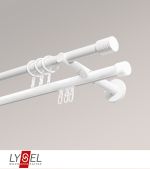 weiß Vorschau Lysel - SET Opal Mix 160cm 2 Lauf Doppel-Kombiträger offen mit Endstücke Zylinder in Weiß #1W weiß