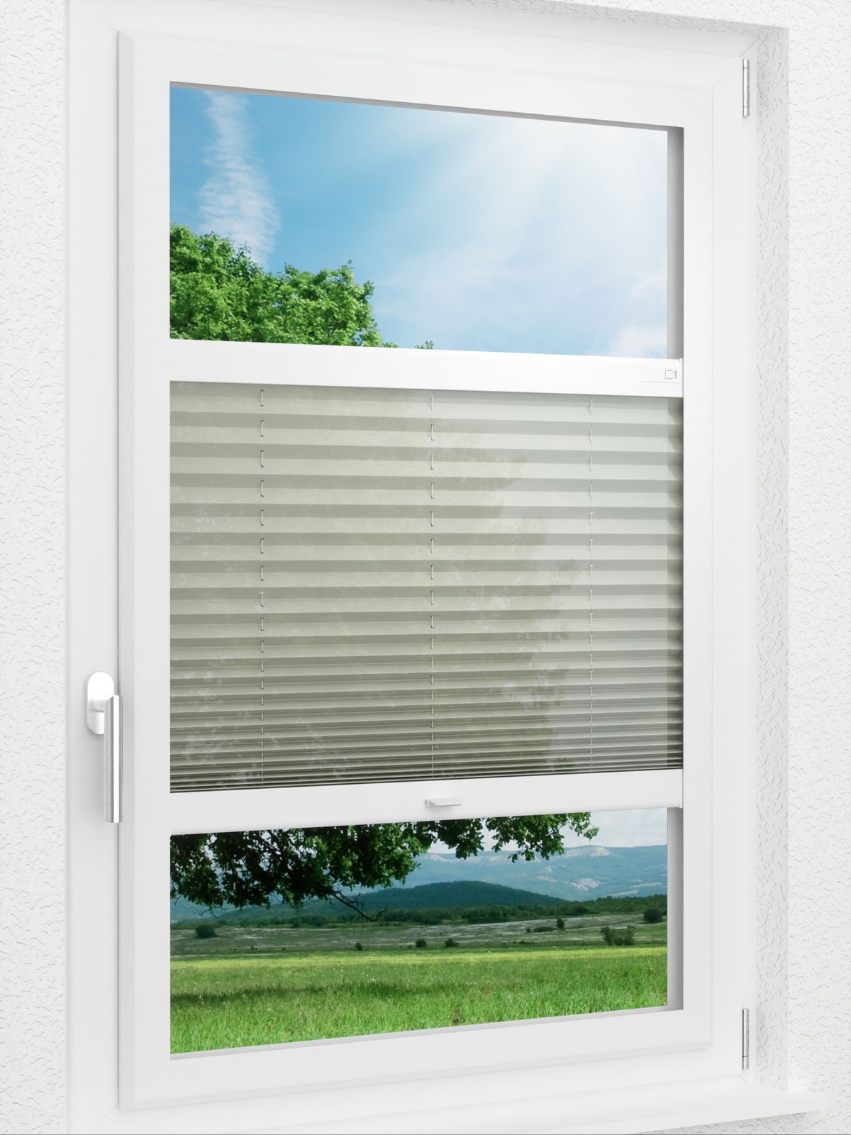 Stoff Plissee Ma&szlig;anfertigung LYSEL HOME Plissee 401A Bahrain Smart Frame