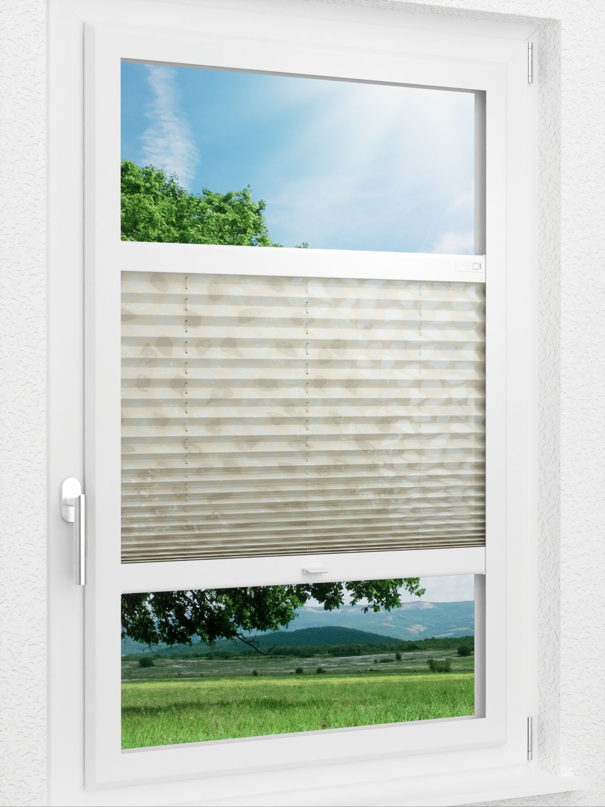 Stoff Plissee Ma&szlig;anfertigung LYSEL HOME Plissee 342A Baluga Smart Frame