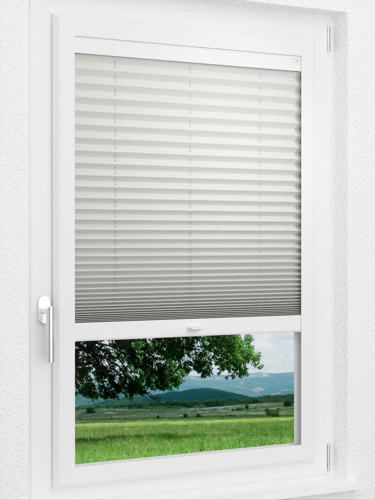 Stoff Plissee Maßanfertigung LYSEL HOME Plissee 201A Krepp BO Smart Frame