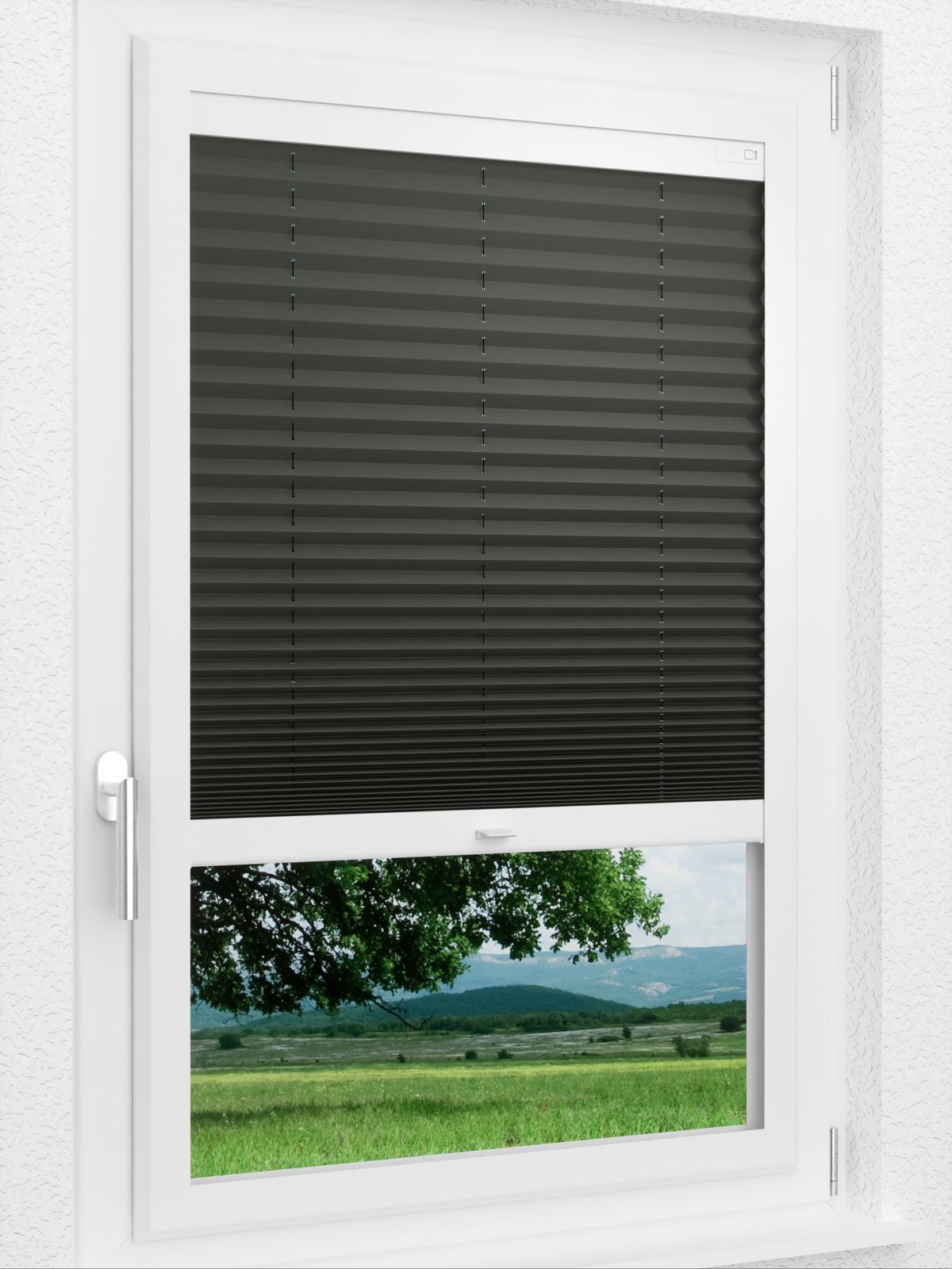 Stoff Plissee Maßanfertigung LYSEL HOME Plissee 202A Krepp BO Smart Frame