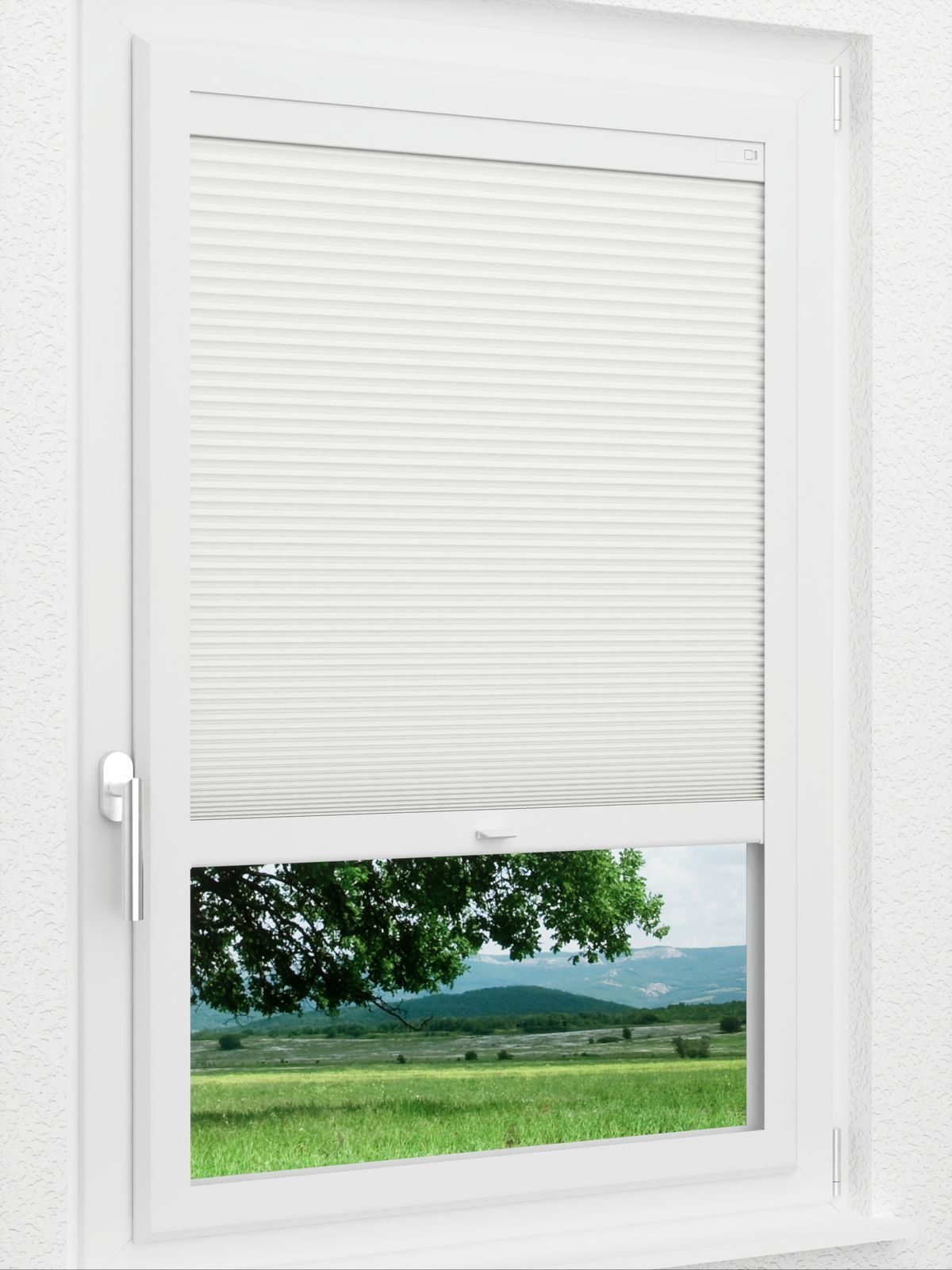 Stoff Plissee Maßanfertigung LYSEL HOME Wabe 005A Evria BO Smart Frame