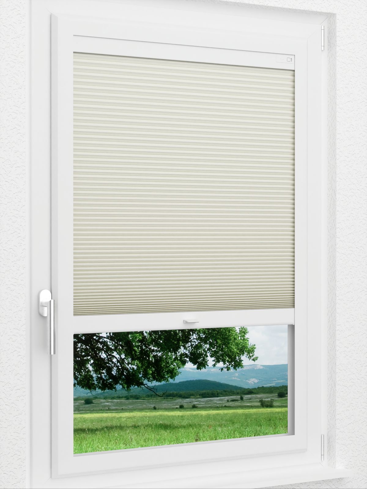 Stoff Plissee Maßanfertigung LYSEL HOME Wabe 015A Evria BO Smart Frame