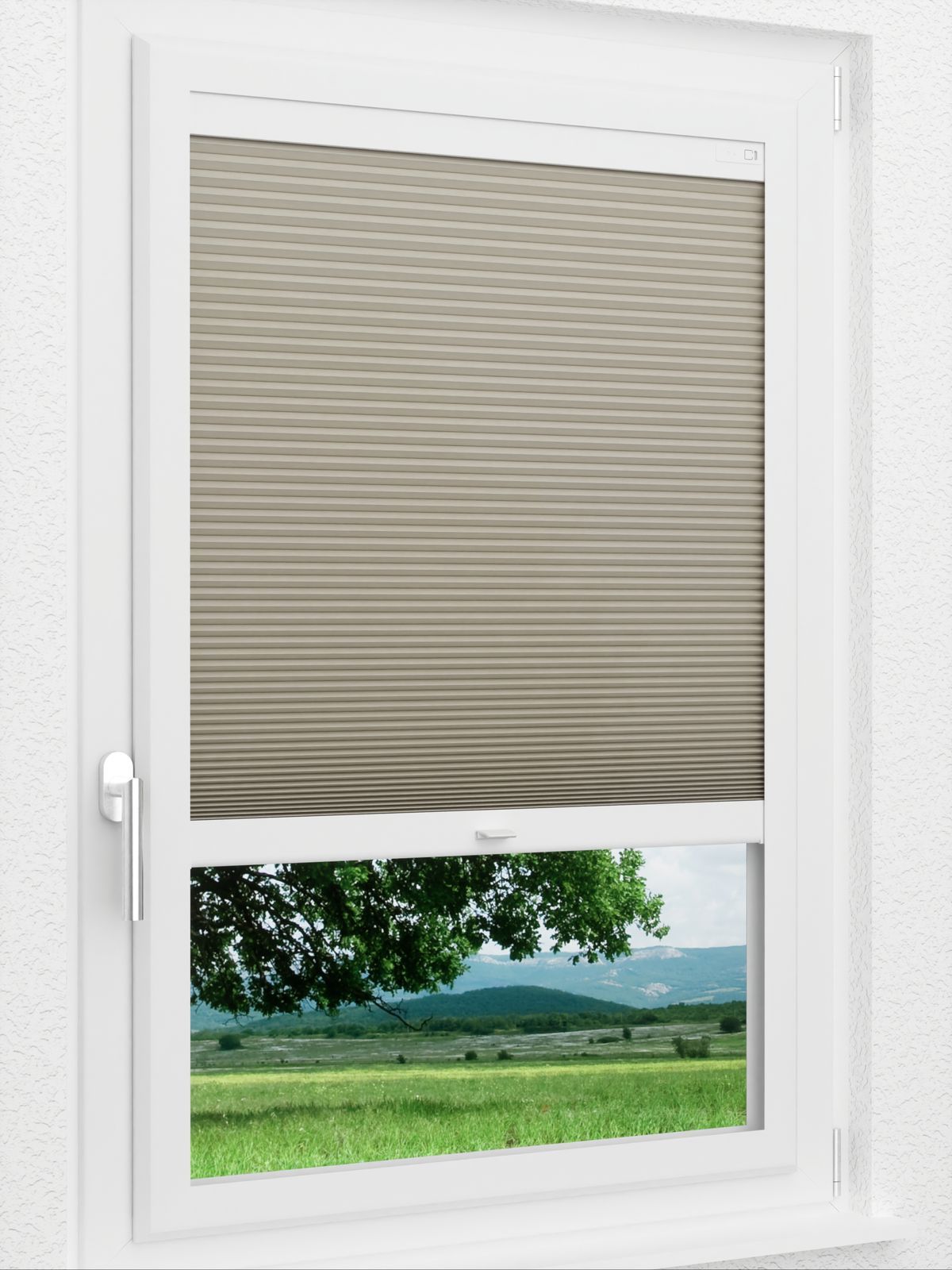 Stoff Plissee Maßanfertigung LYSEL HOME Wabe 001A Evria Smart Frame