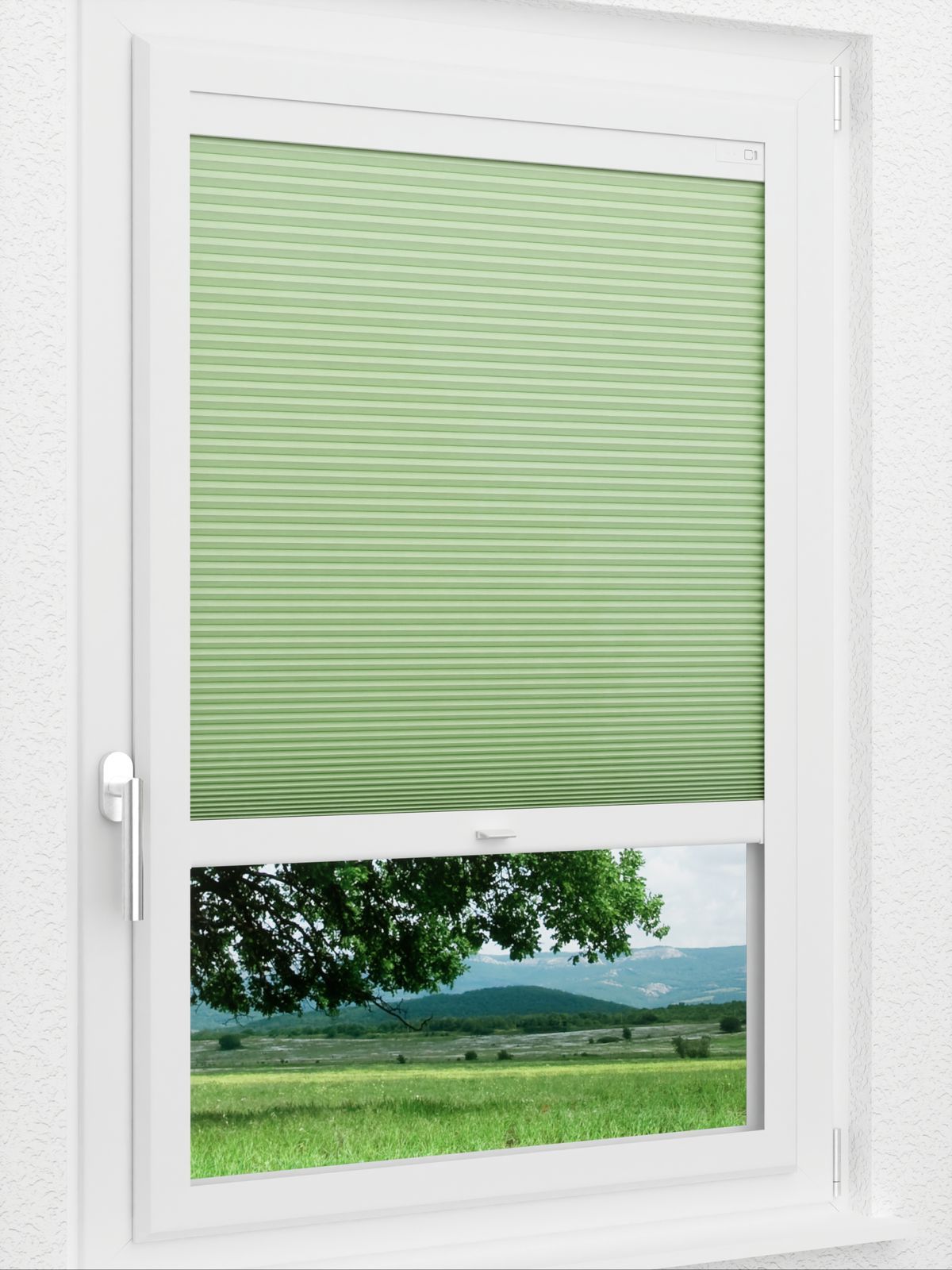 Stoff Plissee Maßanfertigung LYSEL HOME Wabe 027A Evria Smart Frame