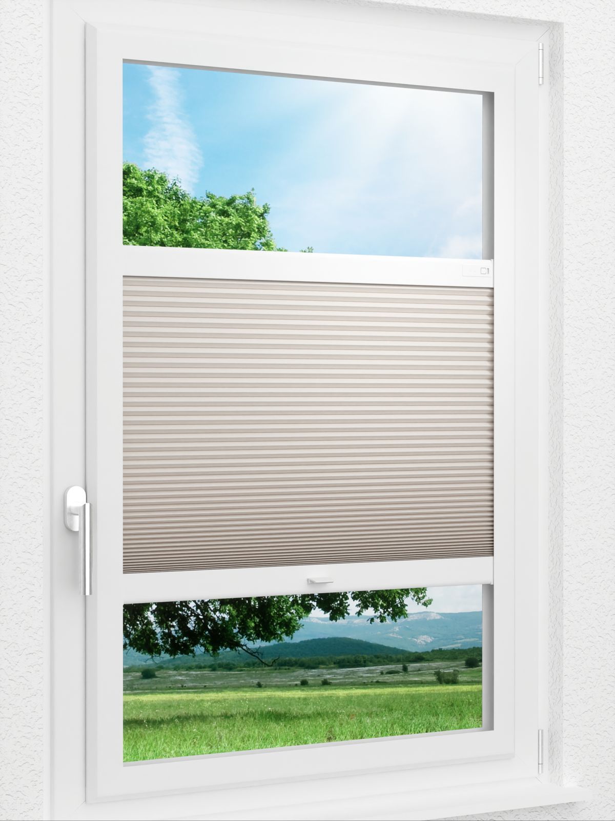 Stoff Plissee Ma&szlig;anfertigung LYSEL HOME Wabe 011A Evria Smart Frame