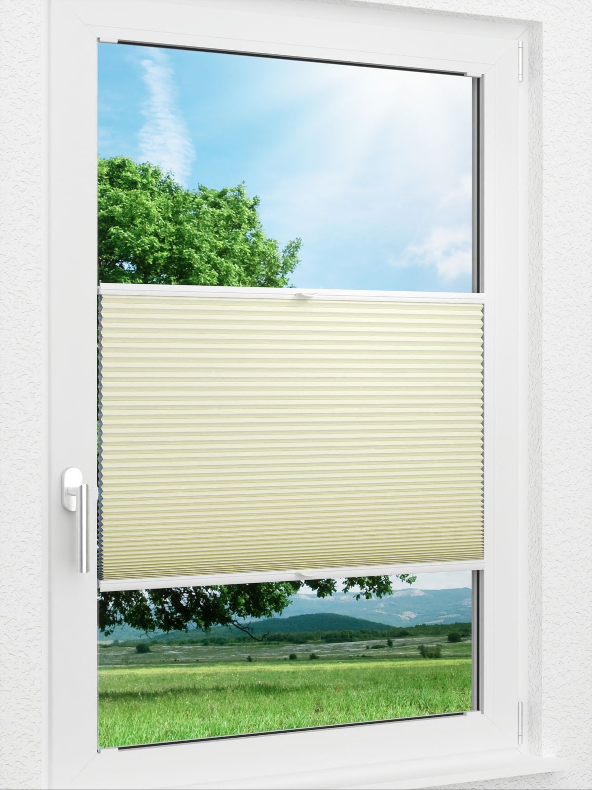 Stoff Plissee Ma&szlig;anfertigung LYSEL HOME  Wabe 311A Lusail BO
