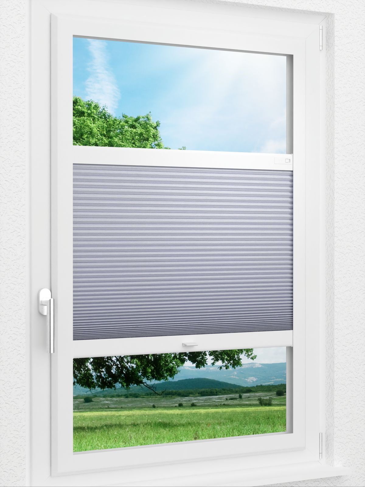 Stoff Plissee Ma&szlig;anfertigung LYSEL HOME  Wabe 312A Lusail BO Smart Frame