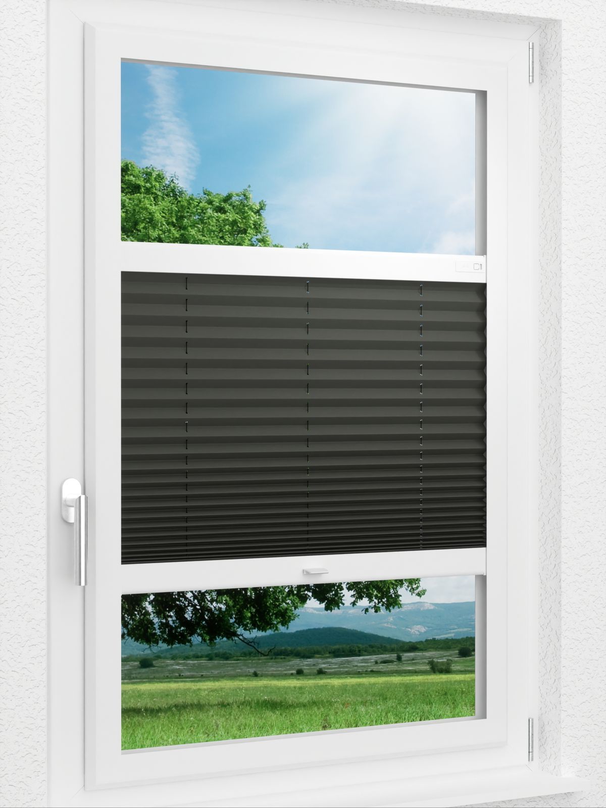 Stoff Plissee Ma&szlig;anfertigung LYSEL HOME Plissee 202B Krepp BO Smart Frame