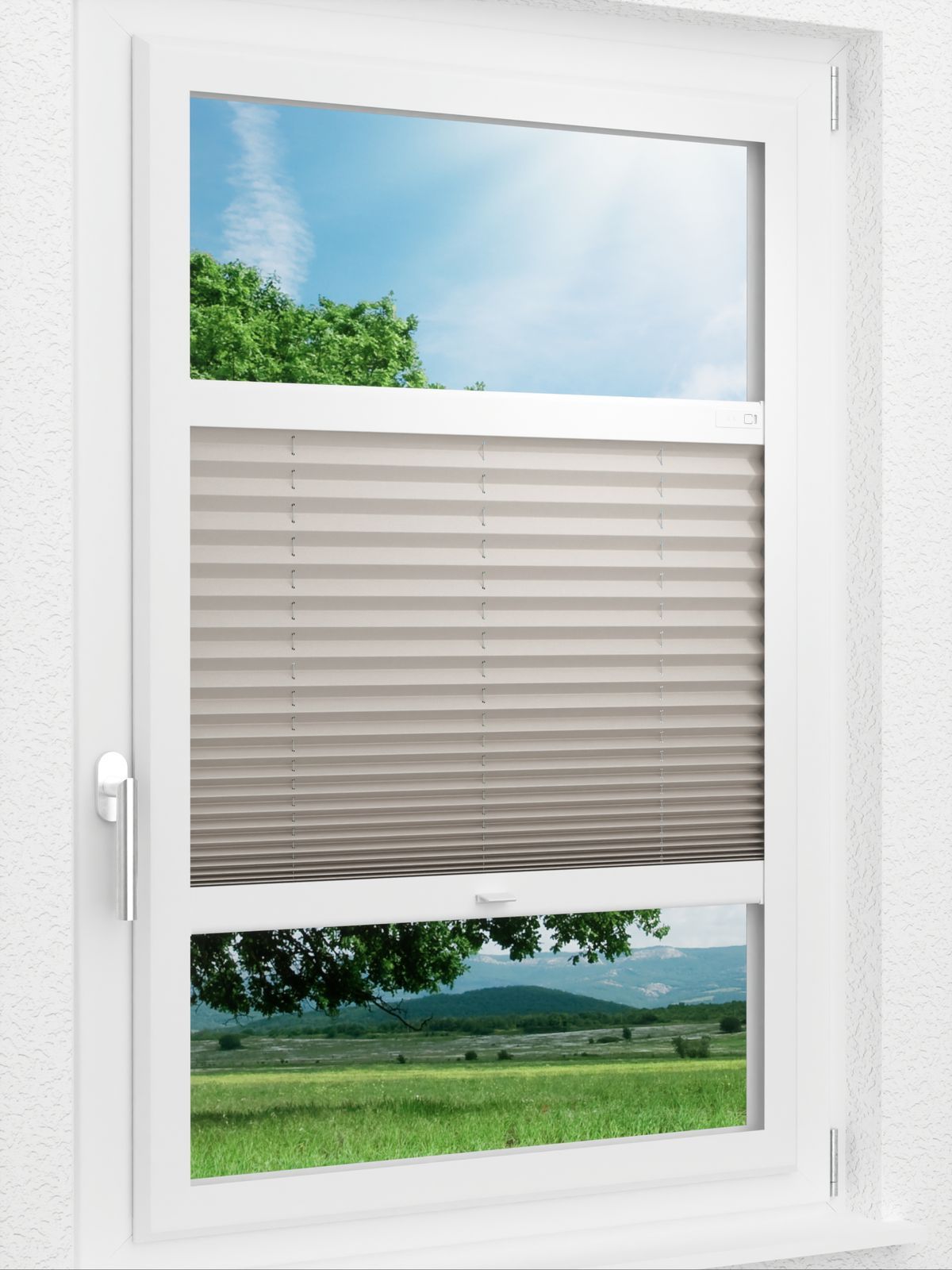 Stoff Plissee Ma&szlig;anfertigung LYSEL HOME Plissee 128B Krepp Smart Frame