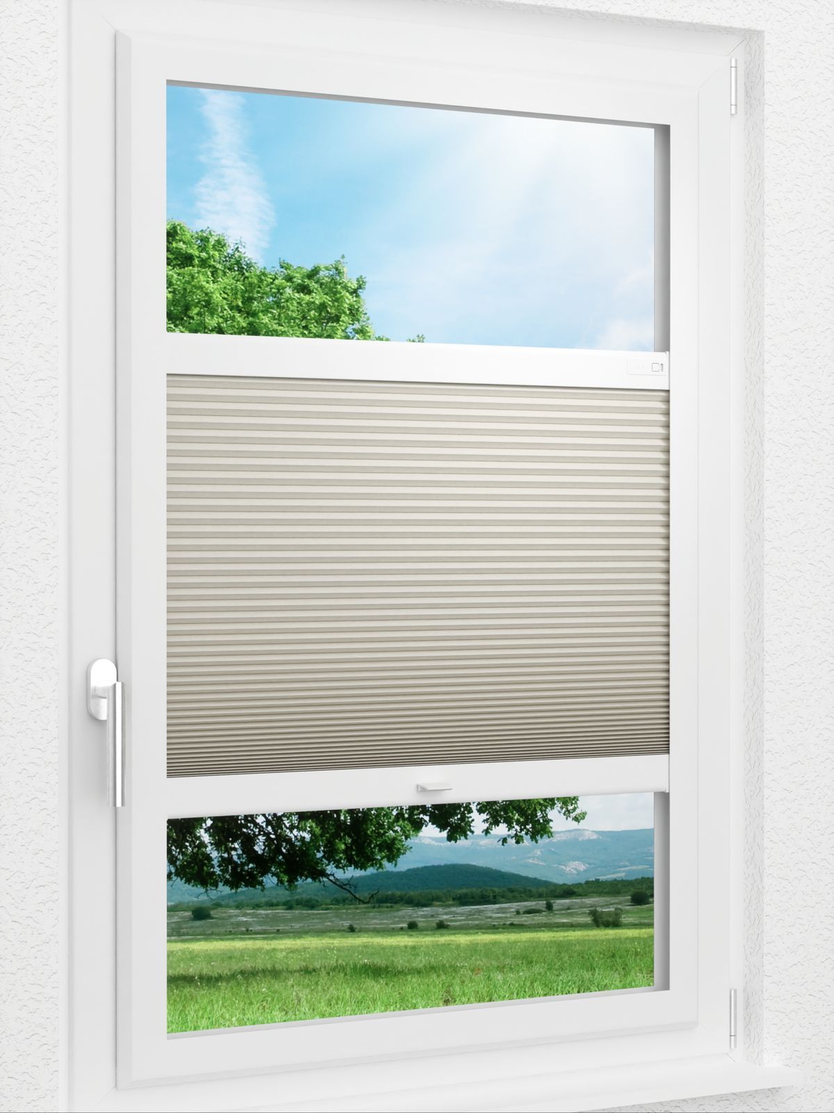 Stoff Plissee Ma&szlig;anfertigung LYSEL HOME Wabe 009A Ampal Smart Frame