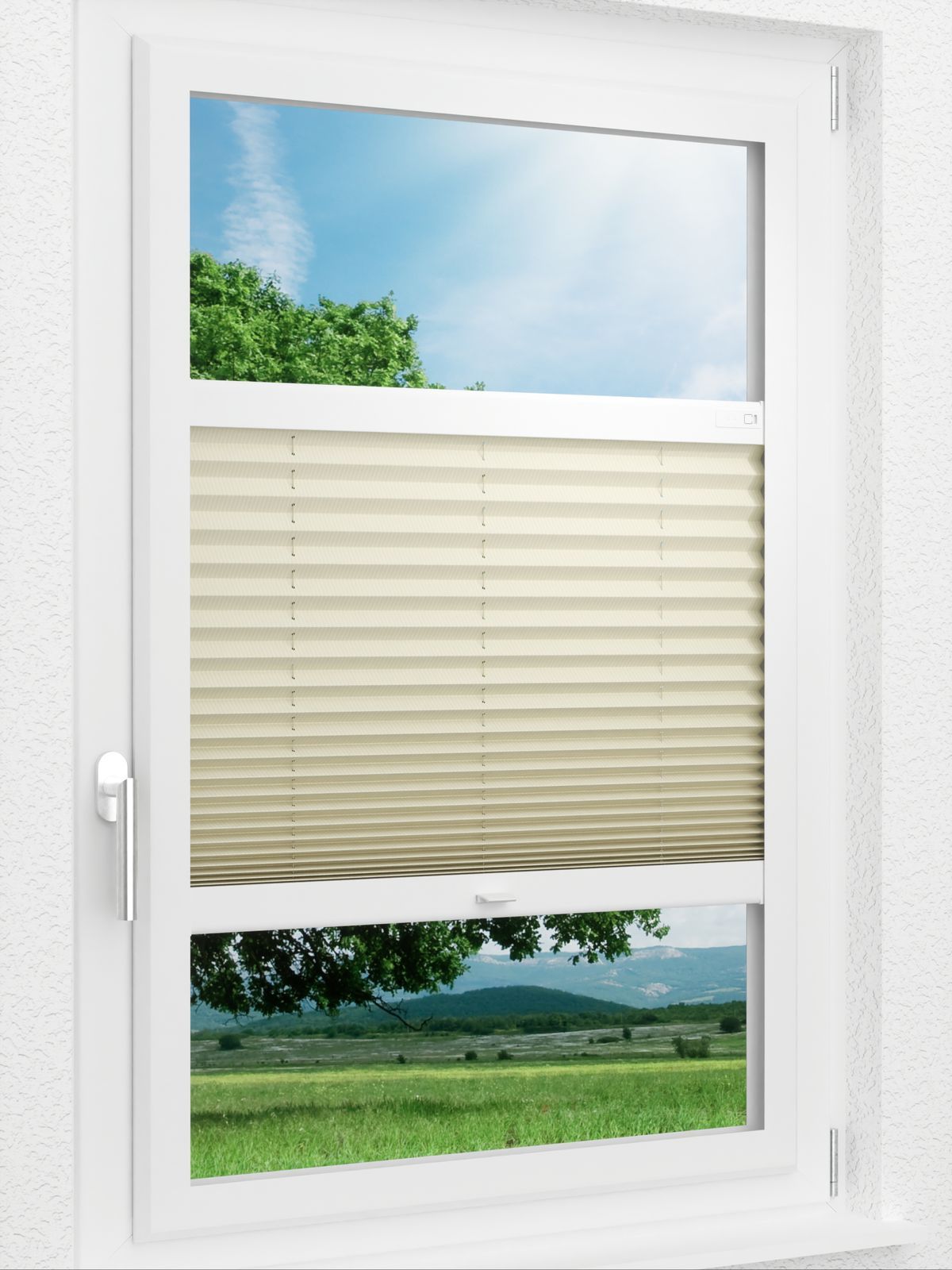 Stoff Plissee Ma&szlig;anfertigung LYSEL HOME Plissee 439A Gentle Stripes Smart Frame