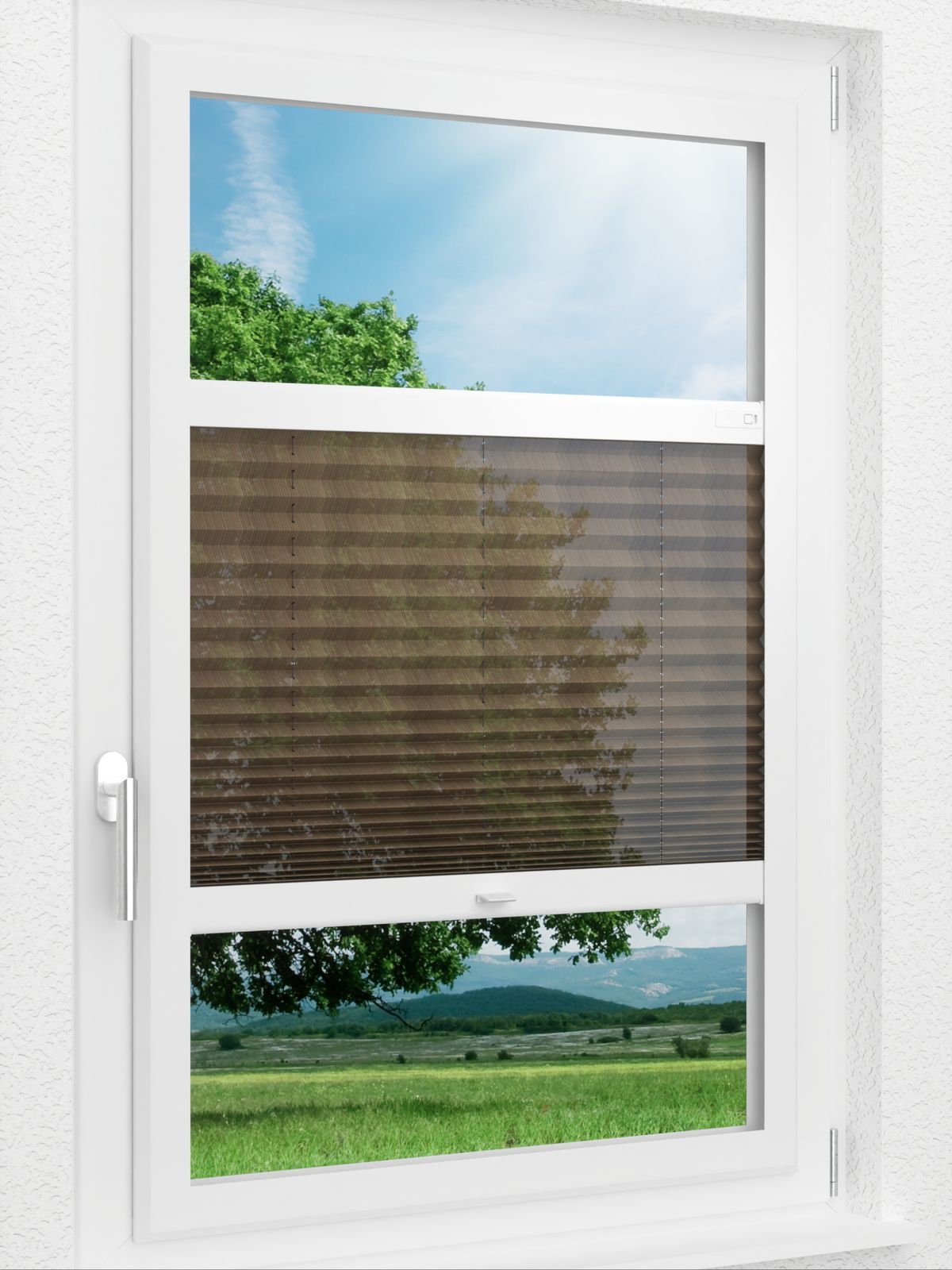 Stoff Plissee Ma&szlig;anfertigung LYSEL HOME Plissee 433A Yas Marina Smart Frame