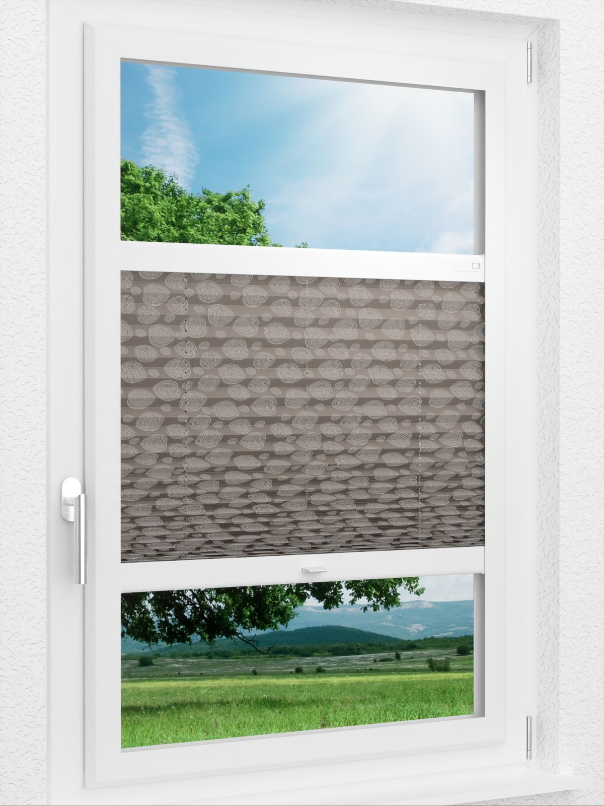 Stoff Plissee Ma&szlig;anfertigung LYSEL HOME Plissee 411A Ceto Soft Smart Frame