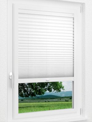 LYSEL HOME Plissee 124A Crush Pearl Smart Frame Fensteransicht