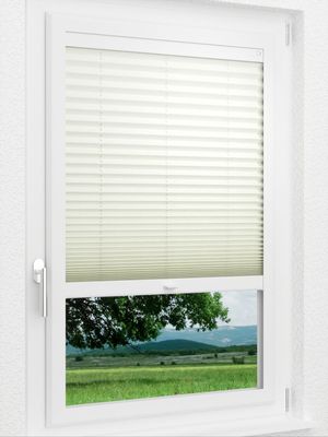 LYSEL HOME Plissee 241A Crush Pearl Smart Frame Fensteransicht