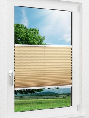 LYSEL HOME Plissee 414A Satin Stripes Fensteransicht