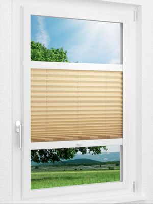 LYSEL HOME Plissee 414A Satin Stripes Smart Frame Fensteransicht