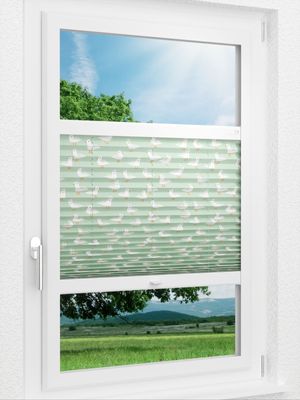 LYSEL HOME Plissee 435A Möwen Smart Frame Fensteransicht