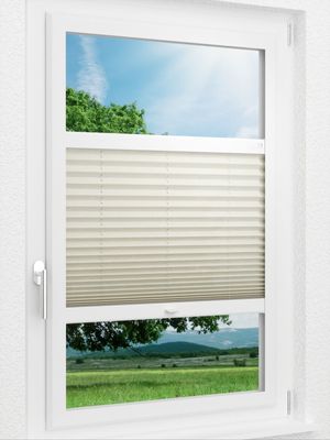 LYSEL HOME Plissee 410A Weavy Pearls Smart Frame Fensteransicht