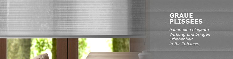 Faltstores in Grau - Unaufdringlichen Sonnenschutz online bestellen im Raumtextilienshop Plissee Grau, Normmaß