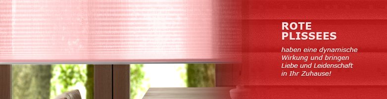 Faltstores in Rot - Modernen Sichtschutz als Fensterdeko im Raumtextilienshop kaufen Plissee Rot, Standardmaß