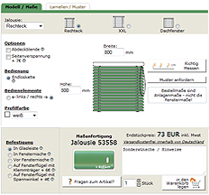 Jalousie Konfigurator