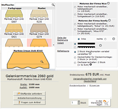 Markisen Konfigurator