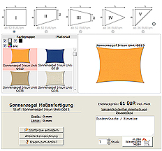 Sonnensegel Konfigurator